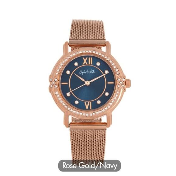 WOMEN'S WATCH SOPHIE & FREDA LUXURY "RENO" BRACELET WITH SWAROVSKI CRYSTALS NEW! - Picture 1 of 5